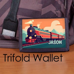 Billetera para niños, Billetera personalizada, Billetera de tren, Billetera triple, Billetera para niños, Billetera personalizada, Billetera para niños