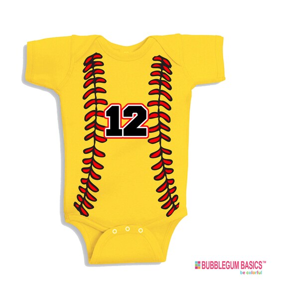 Custom Baby Onesie One Piece Bodysuit SOFTBALL Player Fan Name Etsy