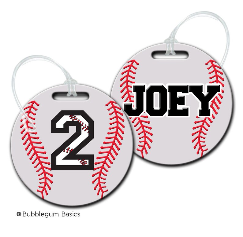 CUSTOM Personalized Boys Baseball Bat Bag Tag for Backpack Etsy