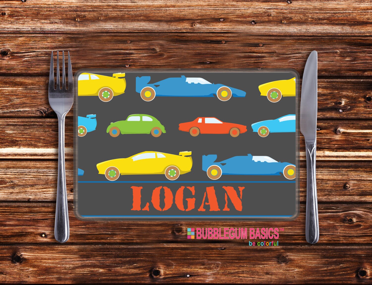 Personalized Placemat for Girls or Boys Laminated RACE CAR Etsy