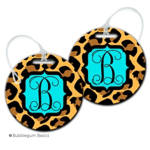 Custom bag tags, Custom luggage tag, luggage tag, bag tag, travel tag, Leopard bag tag, Cheetah bag tag