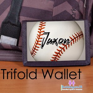 Billetera deportiva, Billetera para niños, Billetera personalizada, Billetera triple de nailon, Billetera para niños, Fútbol americano, Fútbol americano, Béisbol