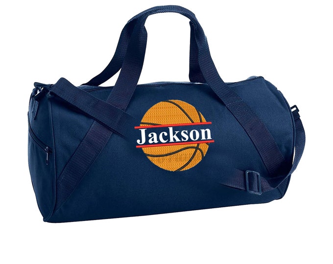 Custom Embroidered Monogrammed Basketball Bag Sports Duffel Bag Childrens Kids Girls Teen Backpack tote School Camp Personalized