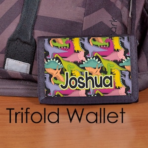 Dinosaur Wallet, Personalized wallet, Custom Wallet, Boys wallet, Brontosaurus wallet, Boy wallet, Kids wallet