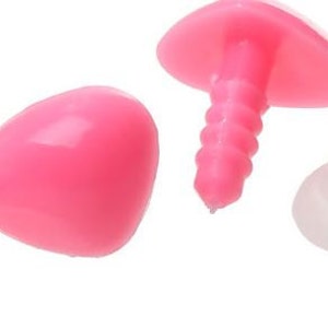 Kitten Nose Plastic Toy Doll Making Noses Triangle Pink - Pack of 5