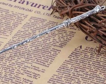 Zinc Based Alloy Pendants Magic Wand Antique Silver 5" x 3/8" // Harry's style Charm // Ornament