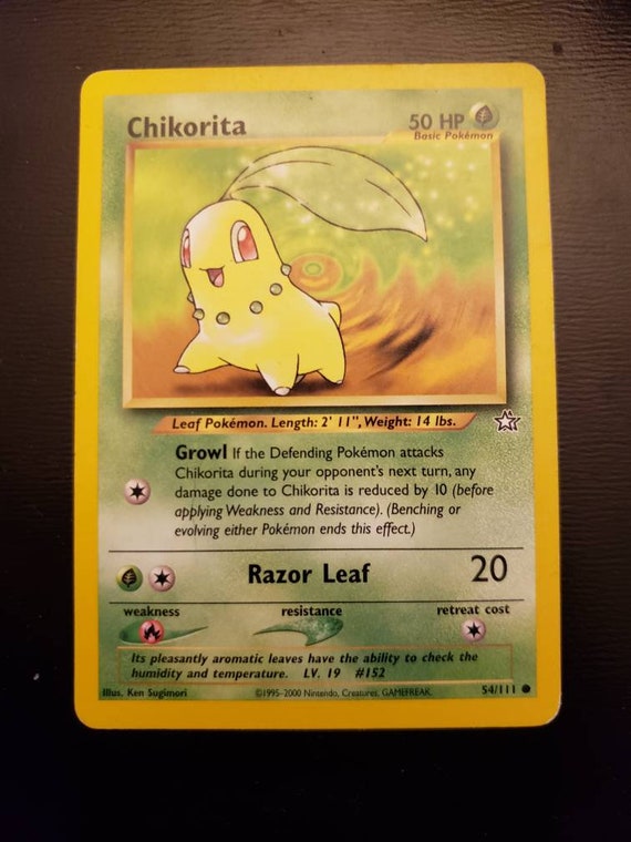 Chikorita 54111 Neo Genesis Set Common Pokemon Card Near Mint