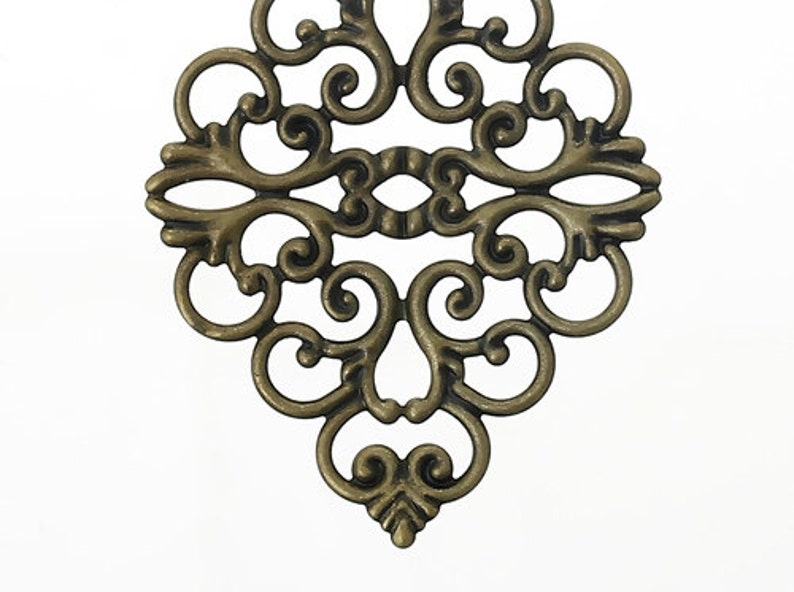 Pack of 20 Zinc metal alloy Embellishments Findings Rhombus Antique Bronze Hollow Flower Pattern