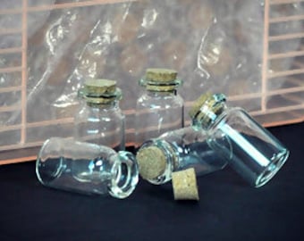 Clear Glass Bottle With Cork - Pack of 5