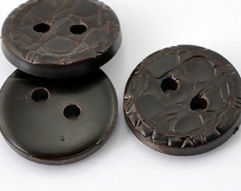 Dark Brown Round 2 Holes Resin Sewing Buttons Scrapbooking - Pack of 40