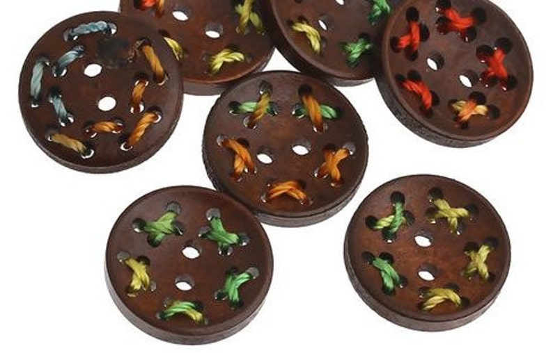 100pcs Vintage Wooden Buttons - Arts, Crafts & Sewing