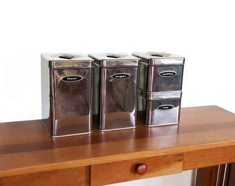 Masterware Chrome Kitchen Canisters Set of Four