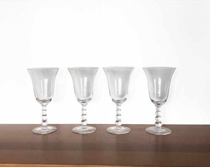 Imperial Glass Candlewick Four Ball Wine Glasses Set of Four Etsy