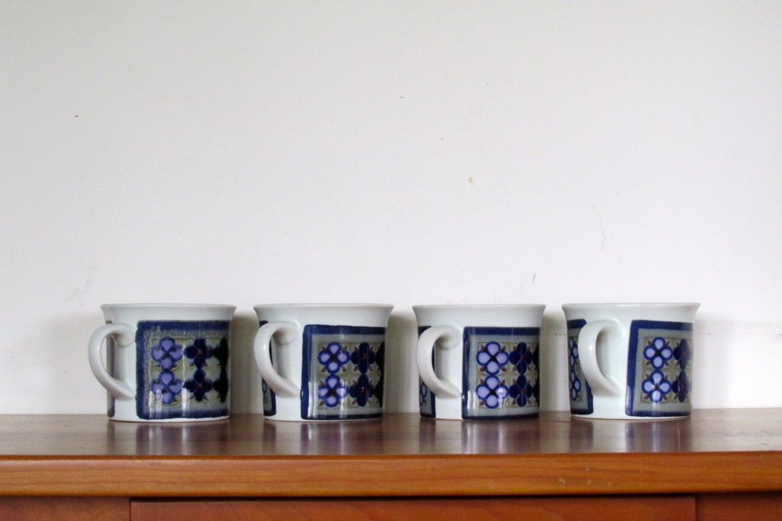 Royal Doulton Lambeth Stoneware Set of 4 Cups in Tangier Etsy