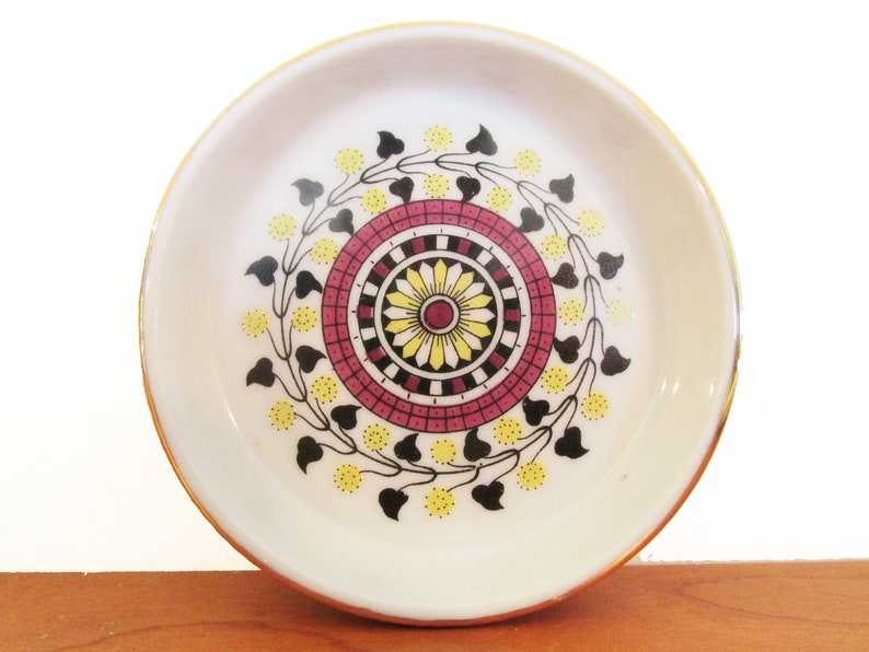 Top Flite Mandala Ceramic Coaster Ash Tray Set of Four in Box
