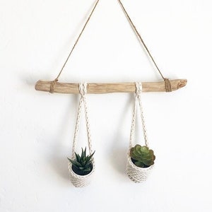 Hanging basket, Driftwood, wall decor, wood necklace holder, drift wood, wall hanging, hanging plants, Home decor, handmade, macrame
