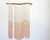 Hand-Dyed Cotton Yarn Wall Hanging: Boho Fiber Art Tapestry