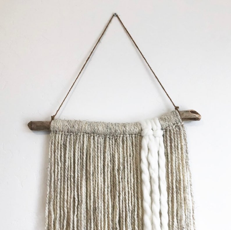 Yarn Wall Hanging Drift Wood Wall Hanging Bohemian Yarn Etsy