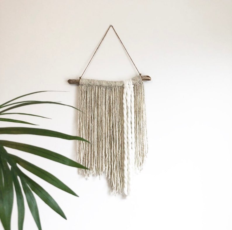 Yarn Wall Hanging drift wood wall hanging Bohemian Yarn Etsy