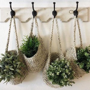 Hanging basket, Storage basket, Hanging basket for plants, Nursery decor, Entry way decor, Hanging garden basket, Bathroom storage, Garden