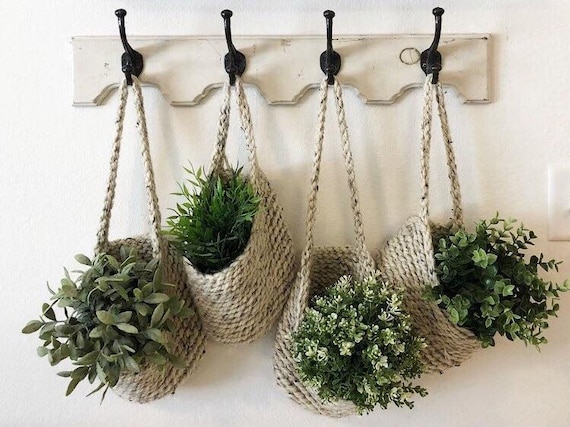 Handmade Hanging Basket: Nursery, Bathroom Storage Decor