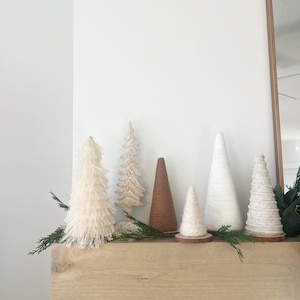 Handmade Yarn Christmas Tree Set: Boho Holiday Decor