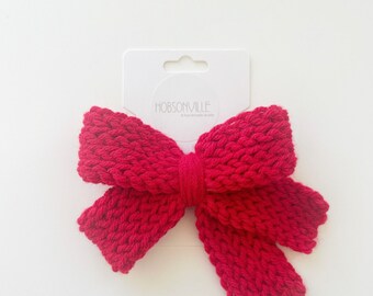 Crochet bow, Hair accessories, Red bow, Hair clip, Girls bows, Hair clips, Baby hair, Hair, women's bow, Bows, Easter basket gift, barrettes