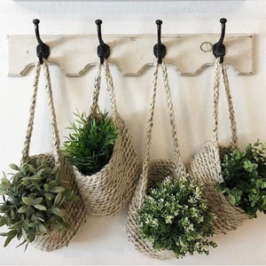 Hanging basket, Storage basket, Hanging basket for plants, Nursery decor, Entry way decor, Hanging baskets, Bathroom storage image 1