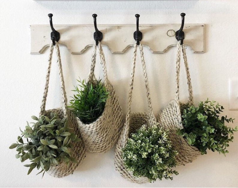 Hanging basket, Storage basket, Hanging basket for plants, Nursery decor, Entry way decor, Hanging baskets, Bathroom storage image 1