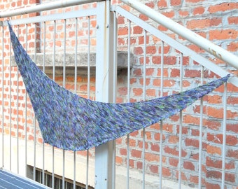 Asymmetrical shawlette scarf "VICTORY" - blue green purple sail boomerang swoosh sport casual sea wave