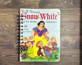 Little Golden Book Repurposed Vintage Children's Book Notebook — Snow White (1948)