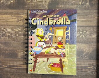 Little Golden Book Repurposed Classic Children's Book Notebook — Cinderella