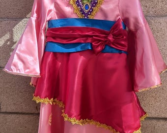 Robe inspirée de Mulan : Déguisement pour tout-petit, tenue de fête d'anniversaire