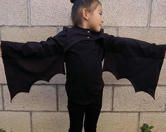 Kids size 7-9 Bat Wings Long Sleeve Bolero Jacket Gothic Halloween Blouse