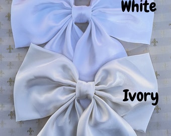 Moño Coquette, solid satin hair bow, dress, accessories, oversized bow, bridesmaid, wedding,