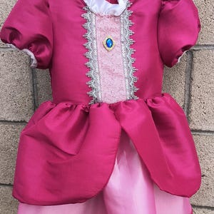 Princess Peach girl dress costume, birthday dress, party dress up, Mario Bros movie