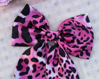Moño Coquette, animal print hair bow, dress, accessories, oversized bow, bridesmaid, wedding,