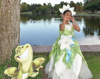 Princess Tiana Inspired Luxury  Dress, photo shoot, cosplay, Birthday party, princess celebration