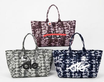 Large Tie Dye Tote, yoga bag, pilates tote inspired