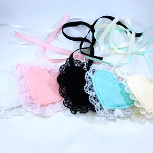 Lace Heart Eye Patch Handmade Gothic Lolita Ribbon Tie Kawaii Menhera Yami Kawaii