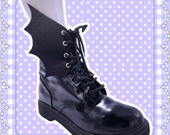 Pair of Black Gothic Bat Shoe Wings Kawaii Cute Felt Punk Wings for your shoes