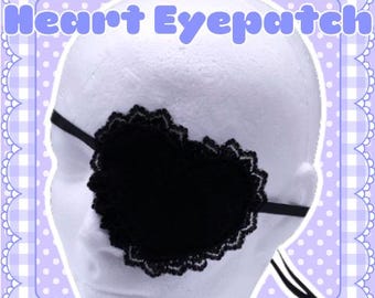 Lace Heart Eye Patch in Black