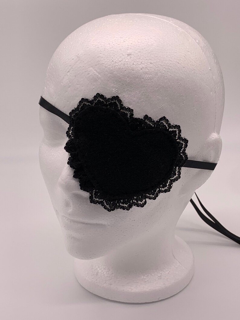 Lace Heart Eye Patch Handmade Gothic Lolita Ribbon Tie Kawaii Etsy