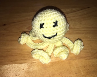 Light Yellow Mini Stuffed Octopus