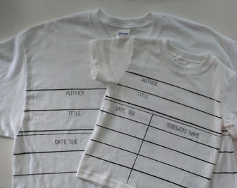 Library Due Date Card Graphic© T-shirt -  Youth Large - Fun and Unique Gift for Librarian and Book Lover! Perfect First Day of School Outfit