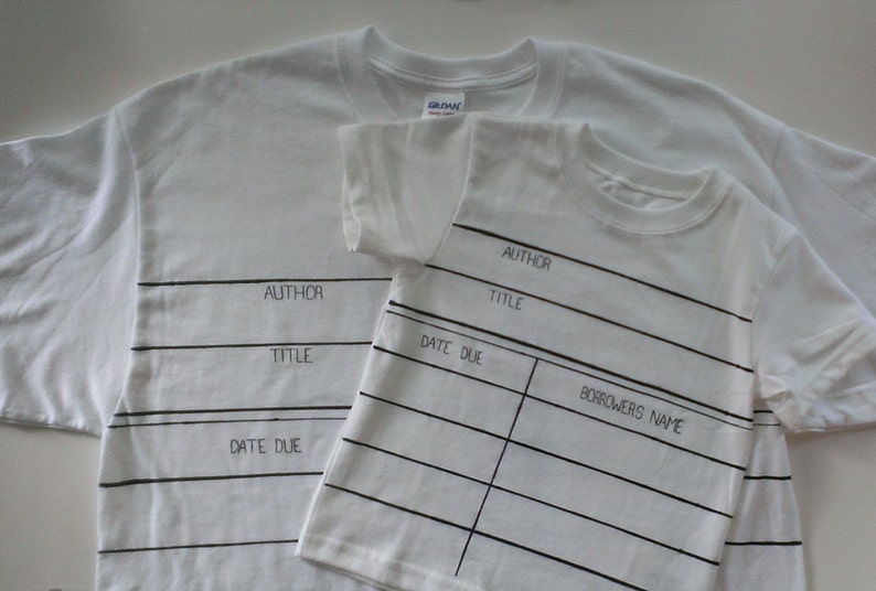 Kids Youth Yellow Library Due Date Card Graphic© T-shirt  image 3