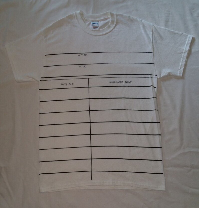 Kids Youth Yellow Library Due Date Card Graphic© T-shirt  image 5