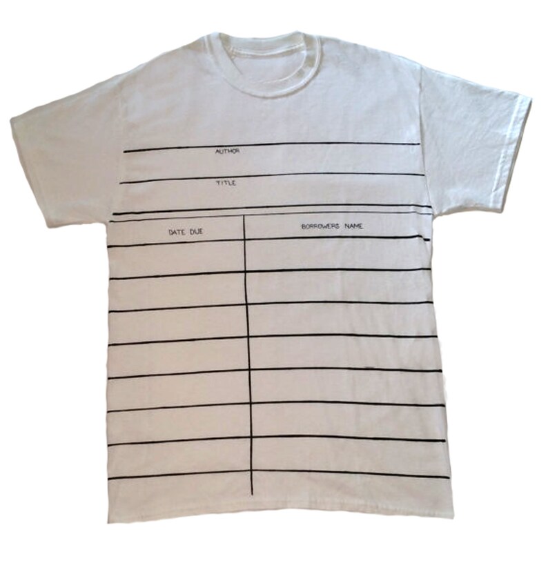 Kids Youth Yellow Library Due Date Card Graphic© T-shirt  image 4