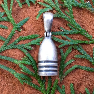 Sterling Silver Civil War 3-ring Minie Ball Relic Bullet Pendant