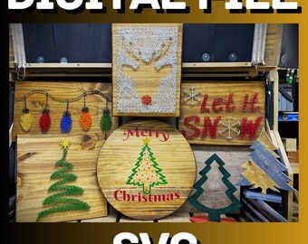 Christmas Digital File.  String Art. LED Sign. Decoration. Christmas Trees